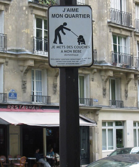 Drôle de panneau à Paris Panneau rigolo Paris
